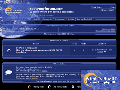 What is real and What is real life PHPBB template