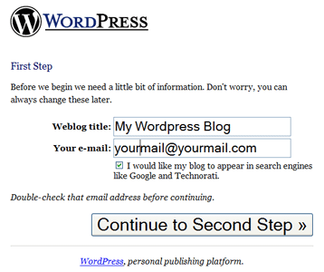 Wordpress Installation