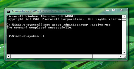 command prompt in Vista