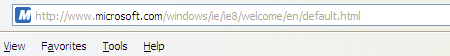 Internet Explorer 8 Beta addressbar