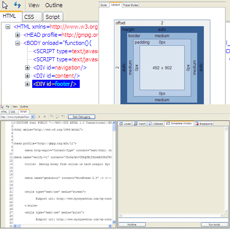 Developer Tools in Internet Explorer 8 Beta 1