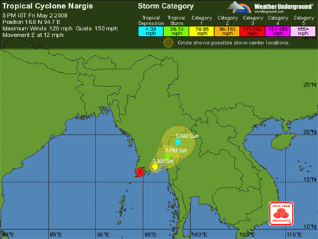 nargis cyclone map