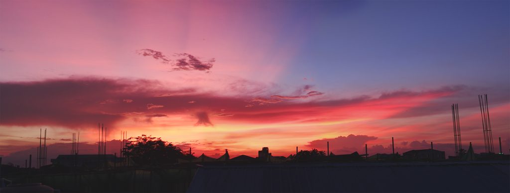 Sunset photo .. shots with Mi9 and stitched with Photoshop 